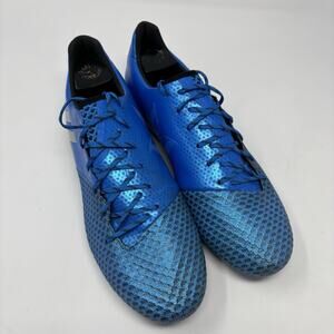 Adidas Messi 16.2 US10.5 Blue Fish Scale Pattern Soccer Cleats